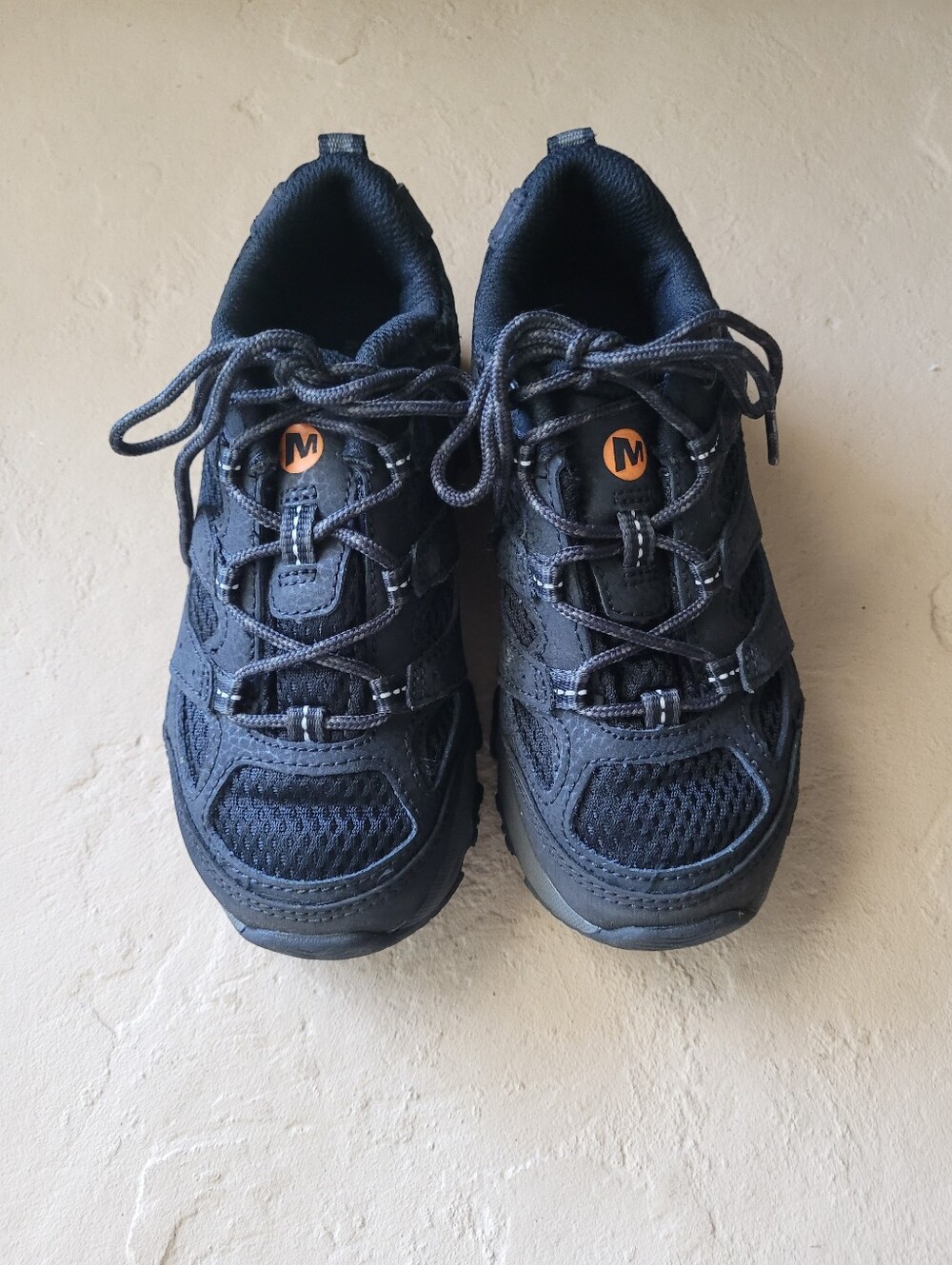 Merrell Moab 3 Low Kids - Boys Black Leather Hiking Sneakers Size 12.5M NIB
